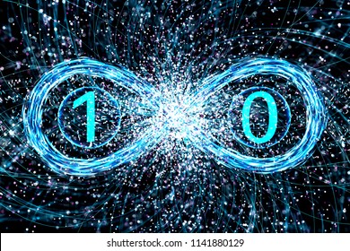 Concept Of Quantum Physics Duality Of A Photon. 3d Illustration