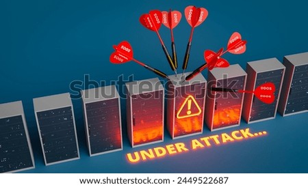 Concept of receiving ddos attack through internet. 3d rendering