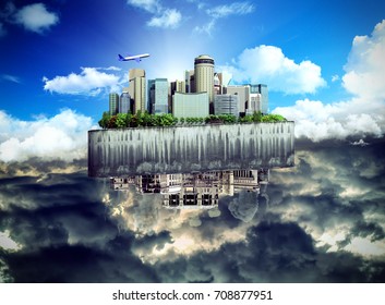 concept of the revival of society and of changing thinking Apocalyptic concept background of futuristic and destroyed city 3d ernder - Shutterstock ID 708877951