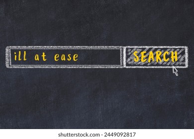 Concept of searching ill at ease. Chalk drawing of browser window and inscription