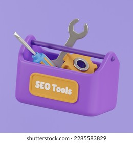 Concept of Seo Optimization for website and mobile website. Landing page template. 3D Vector Illustrations.