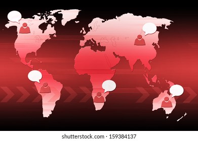 Concept of social network background. Communication of people.