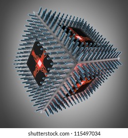 concept. SUPER 3D Processor unit CPU. High resolution