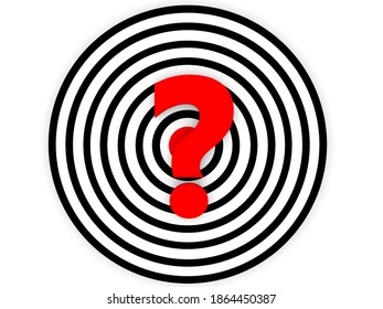 Concept of target with question mark.3d illustration