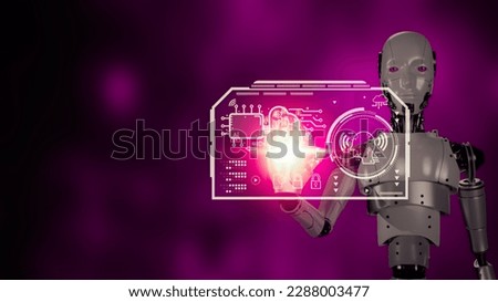 The concept of technology and people using AI to help with work AI Learning and artificial intelligence business, modern technology, internet and network. Empower your business