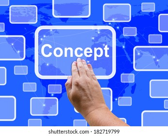 Concept Touch Screen Showing Idea Concepts