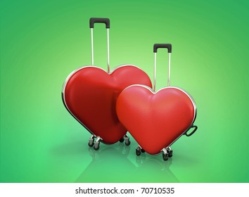 Concept of two suitcases heart shaped - Powered by Shutterstock