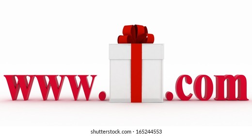 Concept of visiting e-business website. 3d illustration on a white background