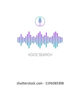Concept Voice Search. Sound Wave On White Background.