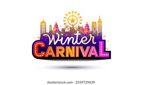 Concept for Winter carnival celebration logo with Christmas elements. Fun, joy and party, concept. - Powered by Shutterstock