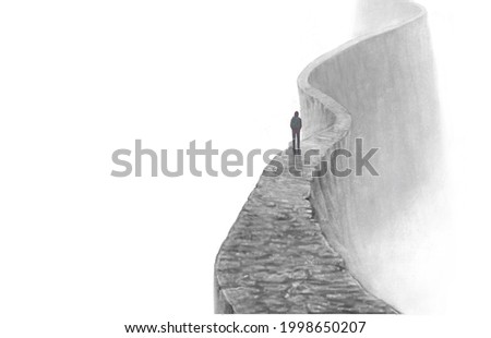 Similar – Image, Stock Photo walk in the mist