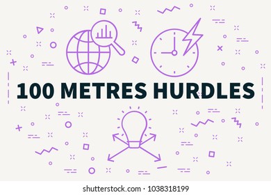 Conceptual Business Illustration With The Words 100 Metres Hurdles