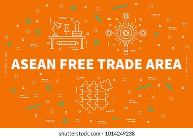 Conceptual Business Illustration With The Words Asean Free Trade Area