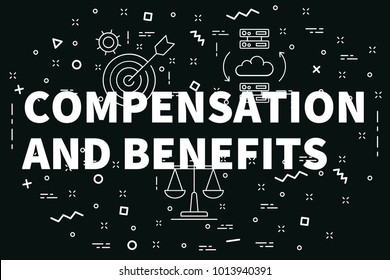 Conceptual Business Illustration With The Words Compensation And Benefits