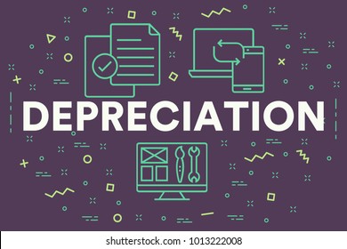 Conceptual Business Illustration With The Words Depreciation