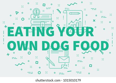 Conceptual Business Illustration With The Words Eating Your Own Dog Food