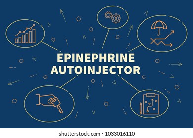 Conceptual Business Illustration With The Words Epinephrine Autoinjector