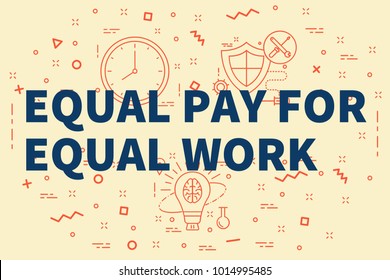 Conceptual Business Illustration With The Words Equal Pay For Equal Work