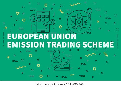 Conceptual Business Illustration With The Words European Union Emission Trading Scheme