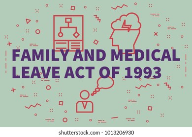 Conceptual Business Illustration With The Words Family And Medical Leave Act Of 1993