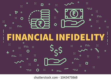 Conceptual Business Illustration With The Words Financial Infidelity