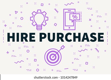 Conceptual Business Illustration With The Words Hire Purchase