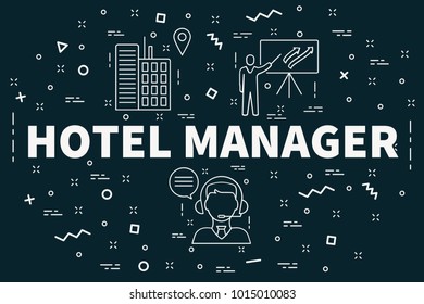 Conceptual Business Illustration With The Words Hotel Manager