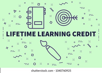 Conceptual Business Illustration With The Words Lifetime Learning Credit