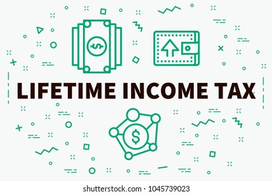 Conceptual Business Illustration With The Words Lifetime Income Tax