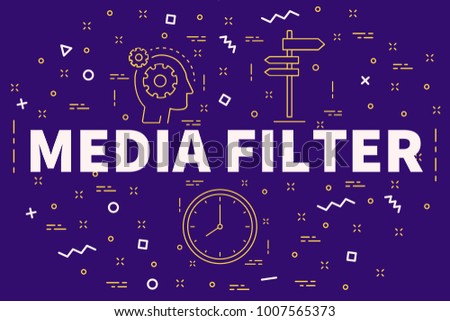conceptual business illustration words media filter stock filter words