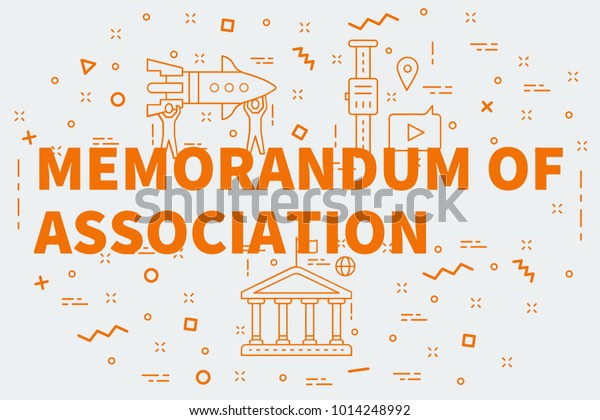 Conceptual Business Illustration Words Memorandum Association Stock Illustration 1014248992