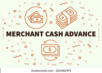 Conceptual Business Illustration With The Words Merchant Cash Advance