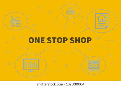 Conceptual Business Illustration With The Words One Stop Shop