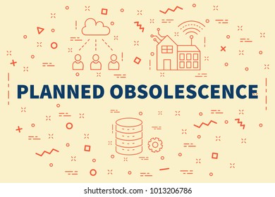 Conceptual Business Illustration With The Words Planned Obsolescence