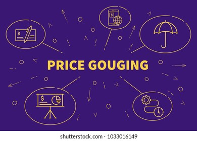 Conceptual Business Illustration With The Words Price Gouging