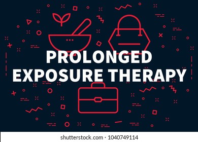 Conceptual Business Illustration With The Words Prolonged Exposure Therapy