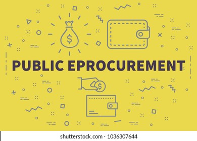 Conceptual business illustration with the words public eprocurement