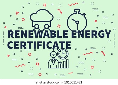 Conceptual Business Illustration With The Words Renewable Energy Certificate