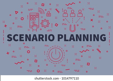 Conceptual Business Illustration With The Words Scenario Planning