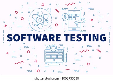 Conceptual Business Illustration With The Words Software Testing