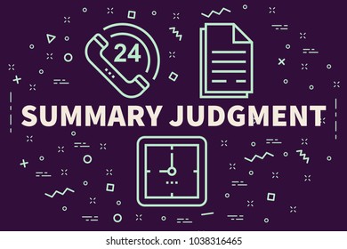 Conceptual Business Illustration With The Words Summary Judgment