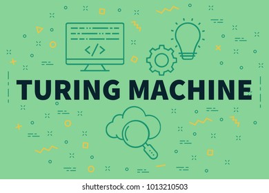 Conceptual Business Illustration With The Words Turing Machine