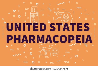 Conceptual Business Illustration With The Words United States Pharmacopeia