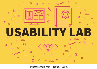 Conceptual Business Illustration With The Words Usability Lab