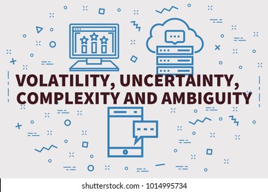 Conceptual Business Illustration With The Words Volatility, Uncertainty, Complexity And Ambiguity