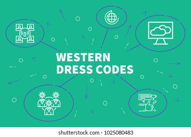 Conceptual Business Illustration With The Words Western Dress Codes