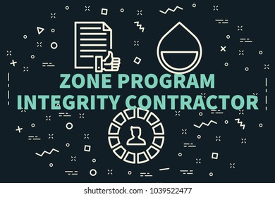 Conceptual Business Illustration With The Words Zone Program Integrity Contractor