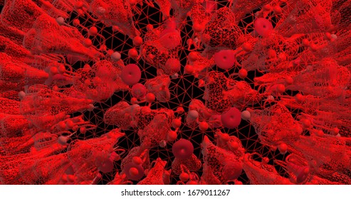 Conceptual Candida Abstract Imitation Red Ball Flakes Background Texture, Virus Coronaviruses