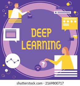 Conceptual caption Deep Learning. Internet Concept Hierarchical Abstractions Artificial Intelligence Algorithm Colleagues Having Online Meeting Discussing Future Project Plans.