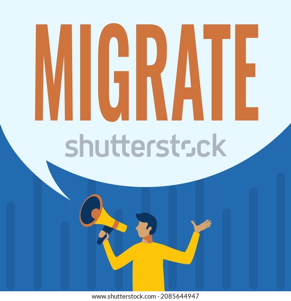 Conceptual Caption Migrate Business Idea Move Stock Illustration ...